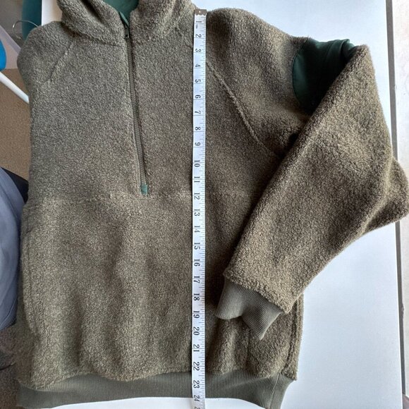 Outdoor Voices MegaFleece 1/2 Wool Blend Half Zip Women's XS Green Hoodie Jacket - Picture 10 of 10